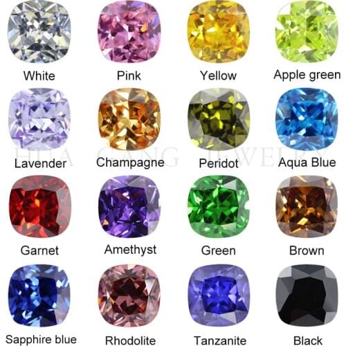 Cushion Shape Cubic Zirconia Stone Multicolor Brilliant Cut Loose CZ Synthetic Gems Beads For Jewelry AAAAA