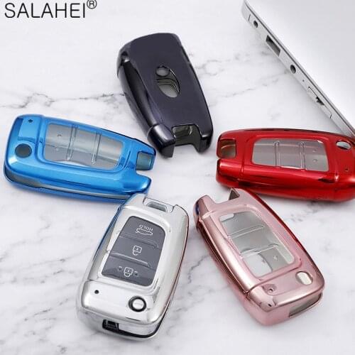 Protable TPU Car Key Case Cover For Hyundai Elantra Solaris 2017 Santa Fe Verna Tucson i30 i35 i40 Genesis Fe Tucson Kona Azera