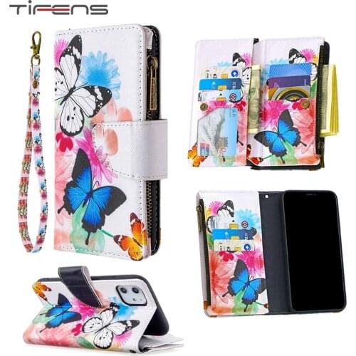 Zipper Flip Coque For iPhone SE 2020 Case For iPhone 12 Mini 11 Pro X XS MAX XR 6 6s 7 8 Leather Wallet Card Holder Phone Cover