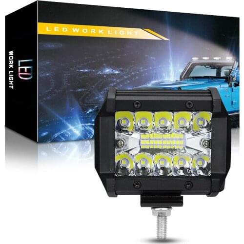 DHL 50Pcs 60W 4INCH 20LED Waterproof Work Light LED Light Bars Spot Flood Beam For Work Driving Offroad Boat Car Tractor Truck