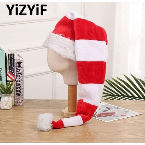 Long Striped Plush Christmas Hat For Holiday Theme Photos Props Xmas Party Favors Christmas Hat Party Cosplay Accessories Hat