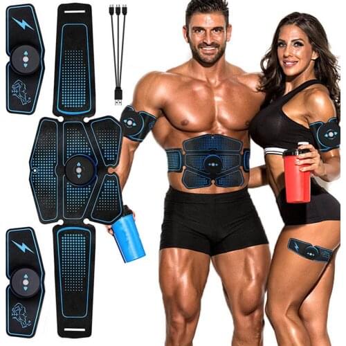 EMS Abs Fitness Equipment Training Gear Muscles Electrostimulator Toner Exercise At Home Gym Abdominal Muscle Stimulator Trainer