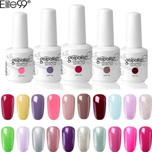 Elite99 15ml UV Gel Varnish Nail Polish For Manicure Top Base Coat Needed Gellak Semi Permanent Hybrid Nails Art Gel Nail Polish