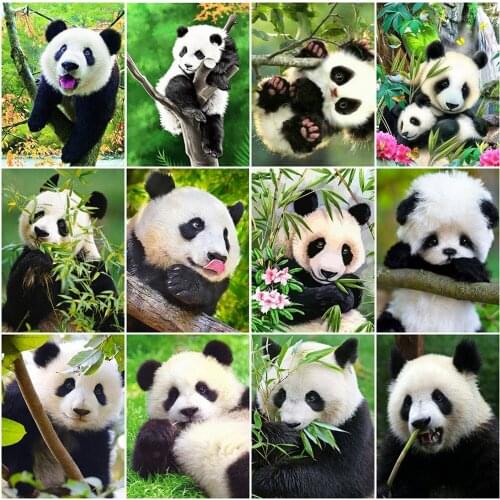 EverShine Diamond Painting Animal Cross Stitch 5D Diamond Mosaic Panda Picture Of Rhinestone Embroidery Full Square Wall Decor