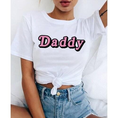 Harajuku Daddy T Shirt Women Satan Is My Sugar Daddy Aesthetic Kawaii Shirt Ullzang 90s tshirt Fashion Top Tees Female
