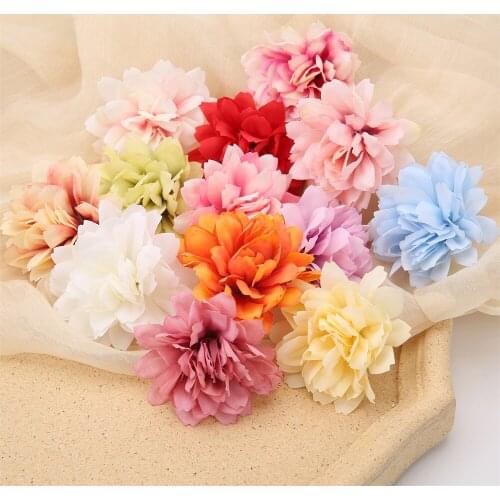 10/20Pcs 6CM Artificial Snow Lotus Fake Flower For Home Decor Wall Silk Flowers Wedding Party Wreath DIY Crafts Faux Flowers