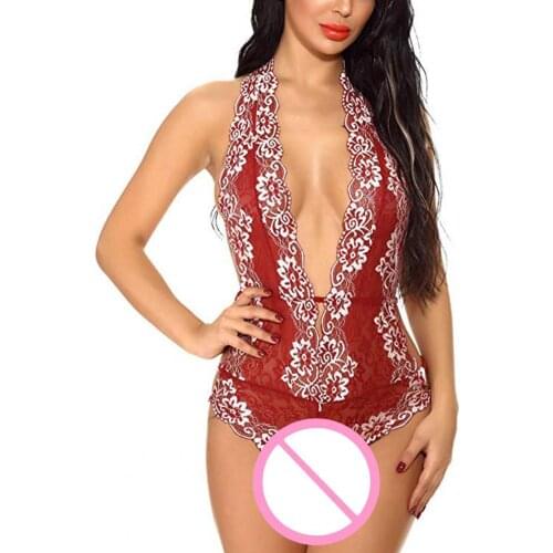 Bikinis Set Women Bodysuit Sexy Temptation Erotic Bodysuit Lace Deep V Backless Underwear for Wedding Night Womens Clothing