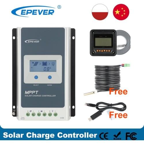 EPever Solar Charge Controller MPPT 40A 30A 20A Blacklight LCD Solar Regulator 12V 24V Auto Tracer 4210AN 3210AN 2210AN New
