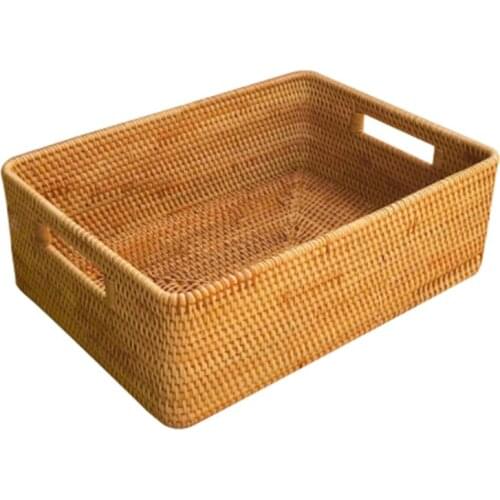 2021 New hot sasle Vietnam rattan storage basket desktop coffee table fruit snacks hand-woven storage box