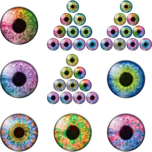 In Pairs Round Dome Dragon Doll Toy Eyes Photo Glass Cabochon 10-30mm Diy Jewelry Findings for Pendants Earrings Making
