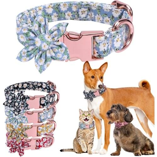 ​Lovely Cat Collar Floral Puppy Collar Elegant Dog Collars Pet Dog Collar Pendant for Cats Personalized Collars Dogs Necklace