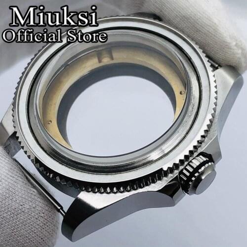 Miuksi 43mm transparent case sapphire glass fit ETA 2836 NH35 36 Miyota 8205 8215 821A Mingzhu DG 2813 3804 Seagull1612 movement