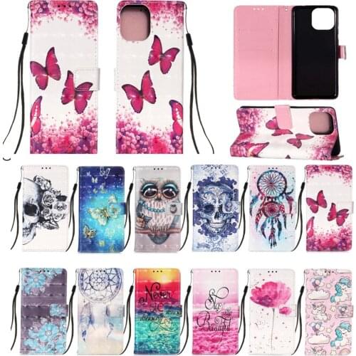 Fashion Phone Case for iPhone 13 Mini Pro Max Funda Etui 3D Painted Flip Leather Wallet Cute Patterns Full Protect Cover Coque