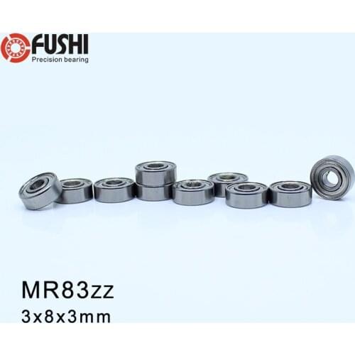 MR83ZZ Bearing ABEC-1 ( 10 PCS) 3*8*3 mm Miniature MR83 ZZ Ball Bearings R-830 MR83Z