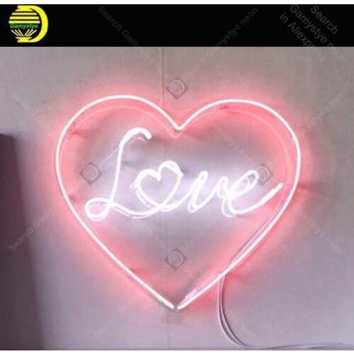 Neon Sign for Love With Heart decorate Windower Gameroom Display Beer Bar glass Tubes Restaurant Neon lights Advertise Lamps