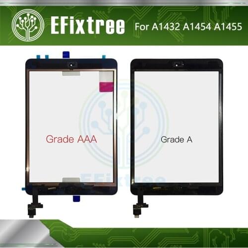 New A1455 A1454 A1432 Digitizer Panel Front Glass For iPad mini 1 Touch Screen With Home Button IC Chips Tool Black White