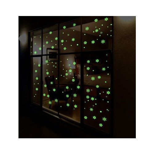 2020 New Year Merry Christmas Decorations for Home Luminous Snowflake Background Decorative Sticker Removable Navidad Natal