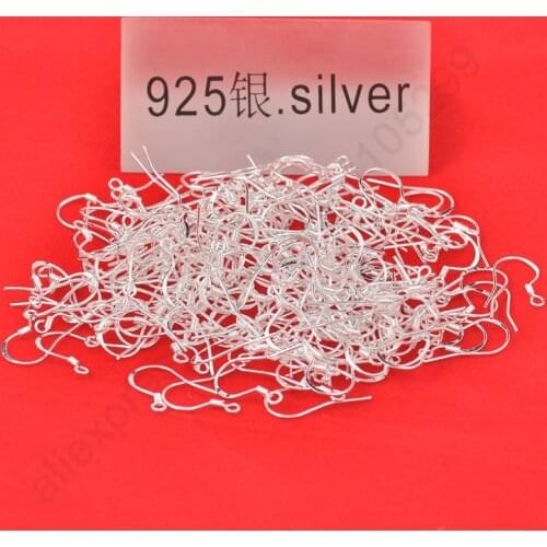 Giemi Wholesale 200PCS/Lot Design 925 Sterling Silver Jewelry Findings Hook Earrings French Ball Hooks Earrings Silver
