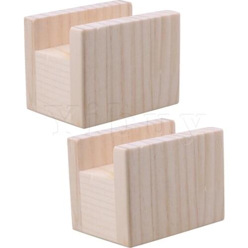 2x Wood Cube Home Furniture Riser Bed Lifter 4cm Groove 5cm Lift Height