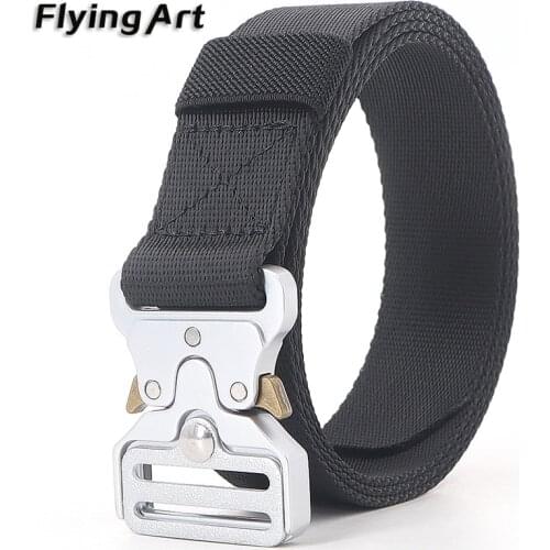 Mens Casual Fashion Tactical Belt Alloy Automatic Buckle Youth students Belt Canvas Belt for Men female luxury male Jeans