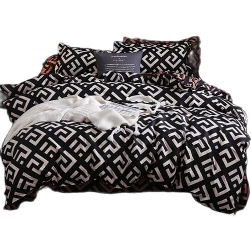 Luxury Bedding Set Simple Pattern Duvet Cover Pillowcases Set For Home