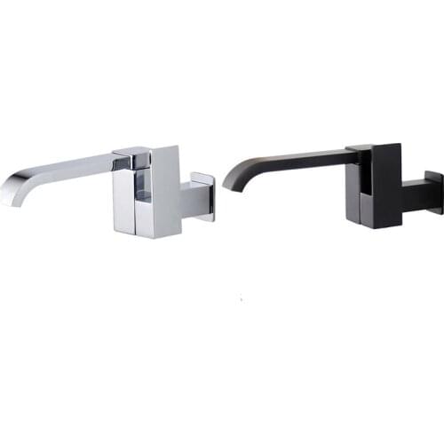 Bathroom Basin Faucet Wall Mounted Cold Water Faucet Bathtub Waterfall Spout Vessel Sink Faucet Mop Pool Tap