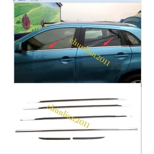 Steel below frame sill Window Pillars Cover Trim For 2009-2020 Mitsubishi Outlander Sport/ASX (6PCS)