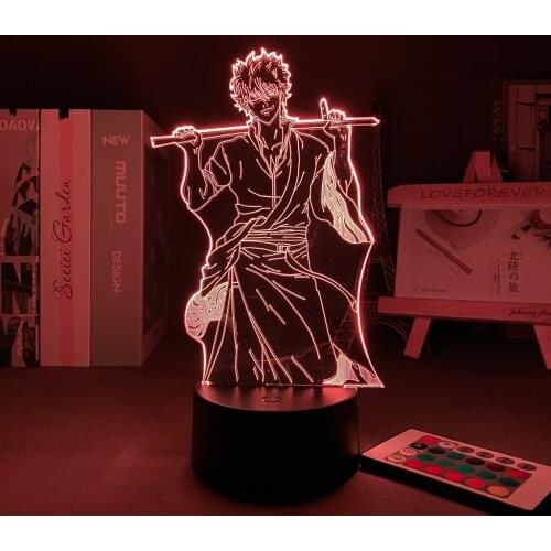 Anime 3D Light Gin Tama Gintoki Sakata Led Night Light for Bedroom Decor Colorful Nightlight Gift