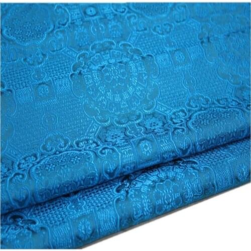 HLQON brocade yarn dyed green color fabric patchwork felt tissue telas bed sheet cheongsam dress children coat cloth 75cm width