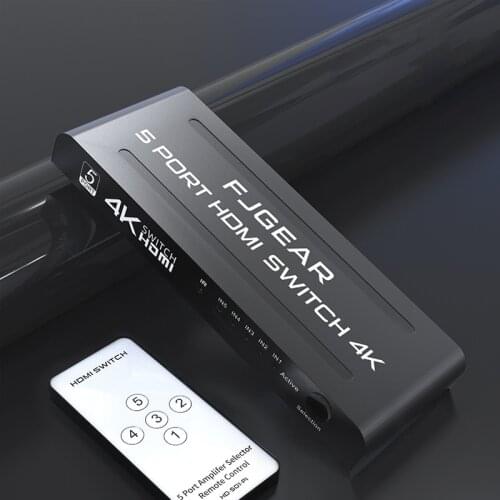 Five-port HDMI HD Video Switcher HDMI Video Switcher 5 in 1Out HDMI Splitter 4K 3D for Desktop Monitor Projector