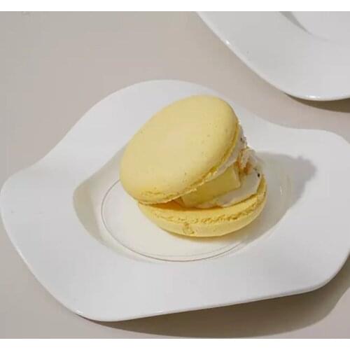 Wave White Porcelain Gold Plate Minimalist Line Ceramic Dinner Plate Tray Fruit Plate plato Decorativo Para Mesa Gouden Dienblad