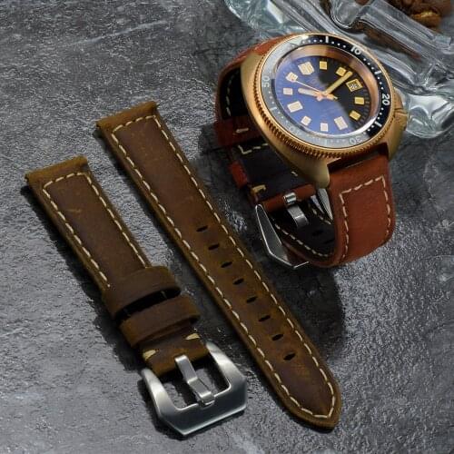 High Quality Smart Watch Strap Crazy Horse Leather Watch Band Replacement Bracelet Strap For Samsung Galaxy Watch 46mm Correa