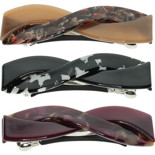 Retangle Fashion Acetate Barrettes Spring Hair Clip Cross Girls Headpieces Ponytail Holder Hair Styling Accessories