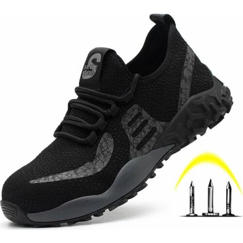 Safety Shoes Men Steel Toe Cap Anti Smashing Puncture-Proof Breathable Work Boots Worker Footwear Lightweight and Comfortable