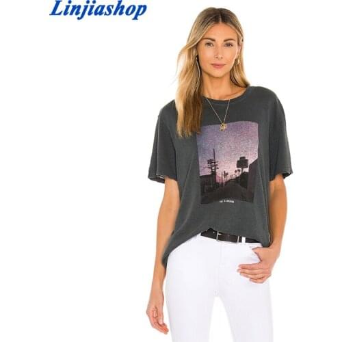 Summer women tops korean style large picture print short sleeve t-shirts oversized womens tee shirt femme