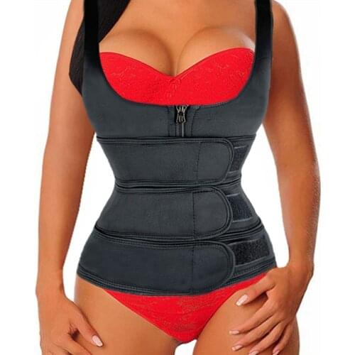Women Neoprene Sweat Sauna Vest Waist Trainer Corset Fitness Weight Loss Slimming Body Shaper with Adjustable Waist Trimmer Belt