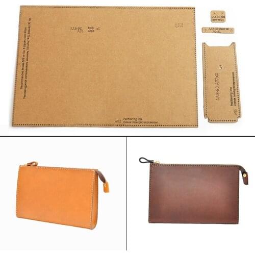 1Set DIY Kraft Paper Template New Fashion Mens clutch Wallet Leather Craft Pattern DIY Stencil Sewing Pattern 24cm*15cm