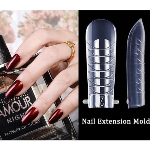 Dual Extension Forms False Tips DIY Nail Decoration Coffin Art Mold Poly Nail Gel System UV GEL Acrylic Nail Forms Tips 120pcs