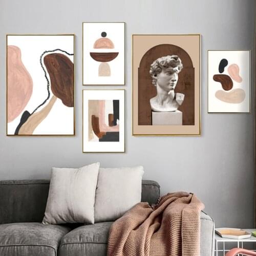 Abstract Color block Geometric sculpture Nordic Posters And Prints Wall Art Canvas Painting Wall Pictures For Living Room Decor