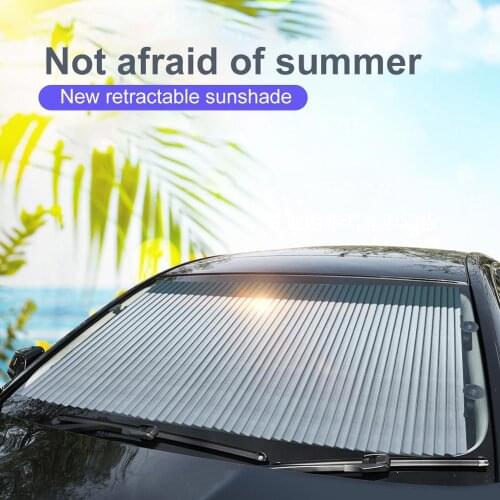 Car Retractable Windshield Anti-UV Car Window Shade Car Front Sun Block Auto Rear Window Curtain 46/65/70/cm Sunshade Dropship