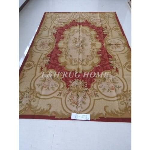 Free Shipping 6'X9' French Aubusson rug hand woven100% New Zealand wool rugs and carpets