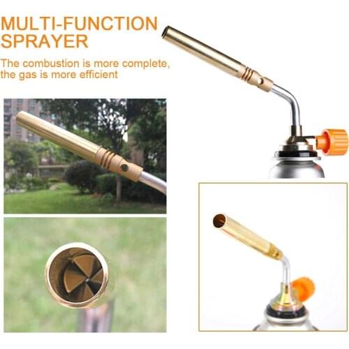 Outdoor Butane Flame Welding Torch Jet Burner Camping Cooking Picnic Heating Grill Gas Flamethrower BBQ Baking Burner Ignition