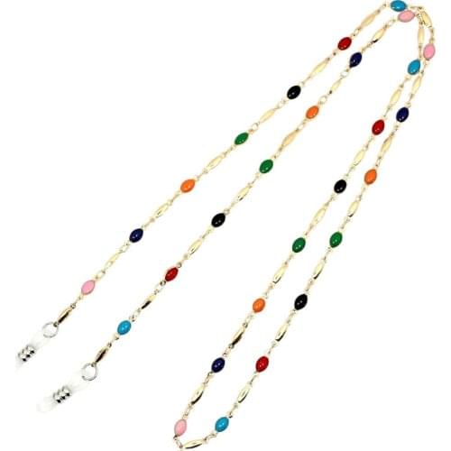 Vintage Eyeglass Chains and Cords - Colorful Enamel Beads Chain - for Sunglasses Holder Straps Necklace