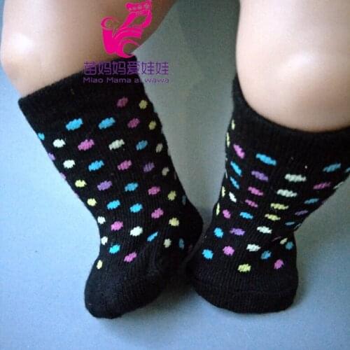 Black Sock scarf and hat for 45cm Baby Re Born Dolls Suit for 18 inch baby doll accessory