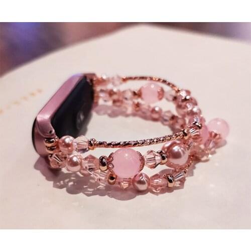 Crystabl Smart Watch Bracelet Band Chain for xiaomi Bracelet Watch 5/5NFC Women Fashion Stretch Watchband Strap Wristband