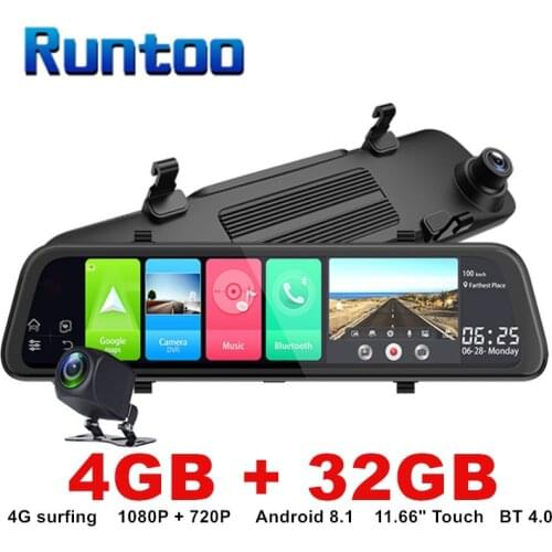 Dash Cam Android Wifi Car DVR Mirror Recorder 12inch GPS ADAS 4G Front and Rear Dual Camera Recording Video Registrator for Car