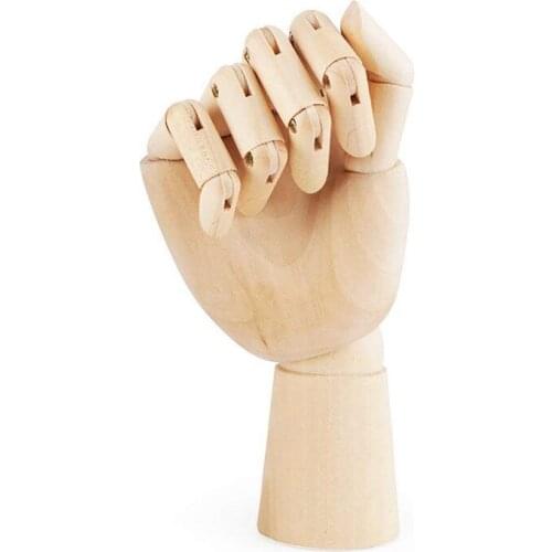 Wood Artist Drawing Manikin Articulated Mannequin with Wooden Flexible Fingers 10 inch Right Hand