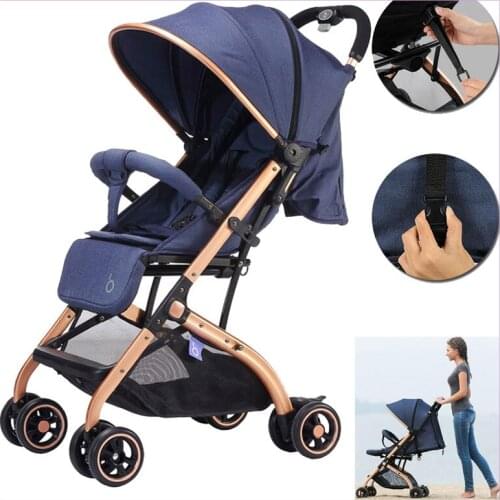 Baby Stroller Multifunctional Lightweight Baby Carriage Quick Folding Detachable Fabric Travel System Plane Baby Stroller Buggy