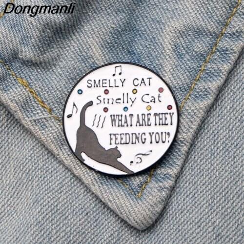 DMLSKY Friends Tv Show Smelly Cat Pickle Pins Brooch Badges For Clothing What Are They Feeding You Enamel Pin Jewelry M2771