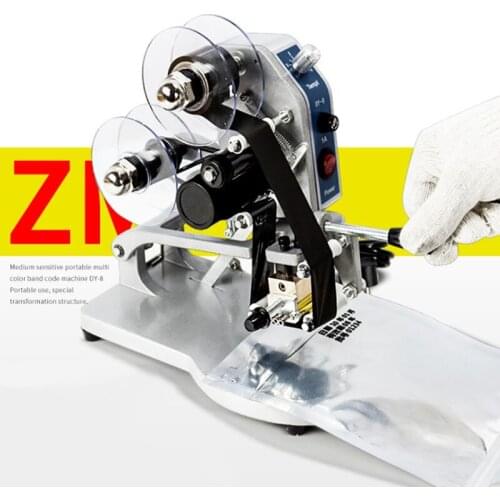 DY-8 Ribbon Direct Heat Type Code Printer Production Date Number Shelf Life Aluminum Plastic Food Packaging Bag Code Printer